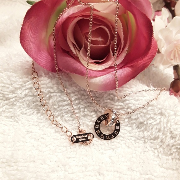 NEW Rose gold Numeric CZ  Necklace - Picture 3 of 8